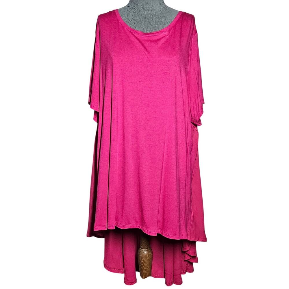 Pink High Low Short Sleeve Tee Size 1X